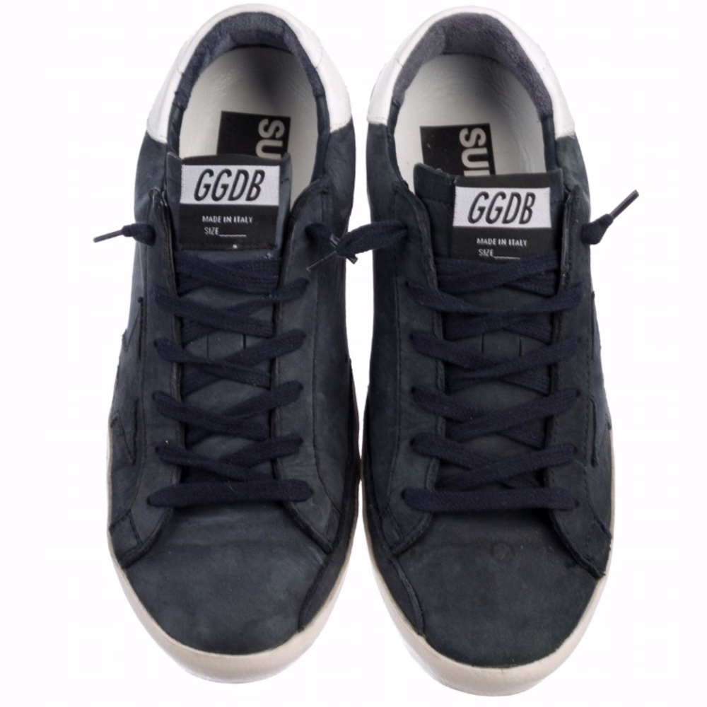 Grey Golden Goose Suede Low Top Sneakers